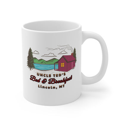 Unabomber Uncle Ted's Bed & Breakfast Coffee Cup 11oz