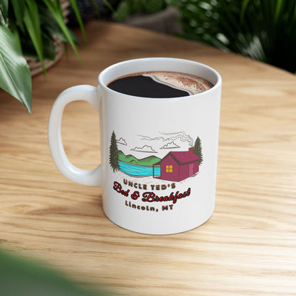 Unabomber Uncle Ted's Bed & Breakfast Coffee Cup